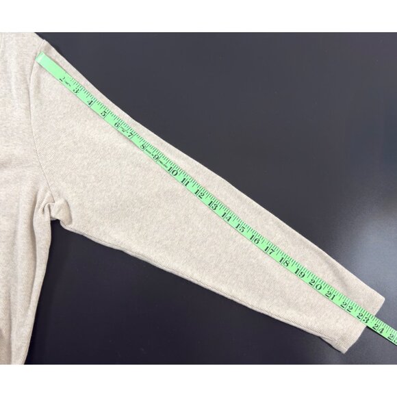 Old Navy Beige Henley Ribbed Knit Midi Dress XXL Long Sleeve Stretch Cotton Blen - Picture 8 of 8